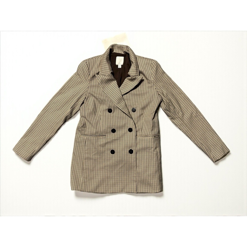 Joie Blazer Womens Houndstooth Double Breasted Jacket‎ Office Classic XS